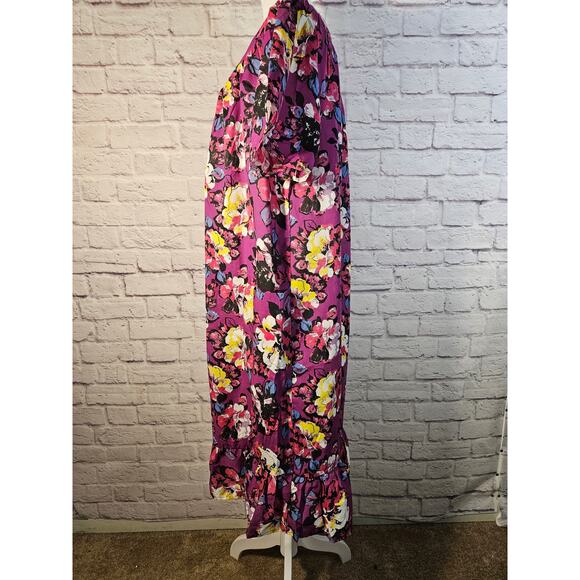 Anthony Richards Purple Floral Mumu Dress Size‎ XL New Lightweight Short Sleeve - Picture 6 of 11